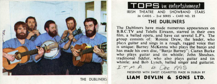 The Dubliners, group, 1967 / unidentified photographer