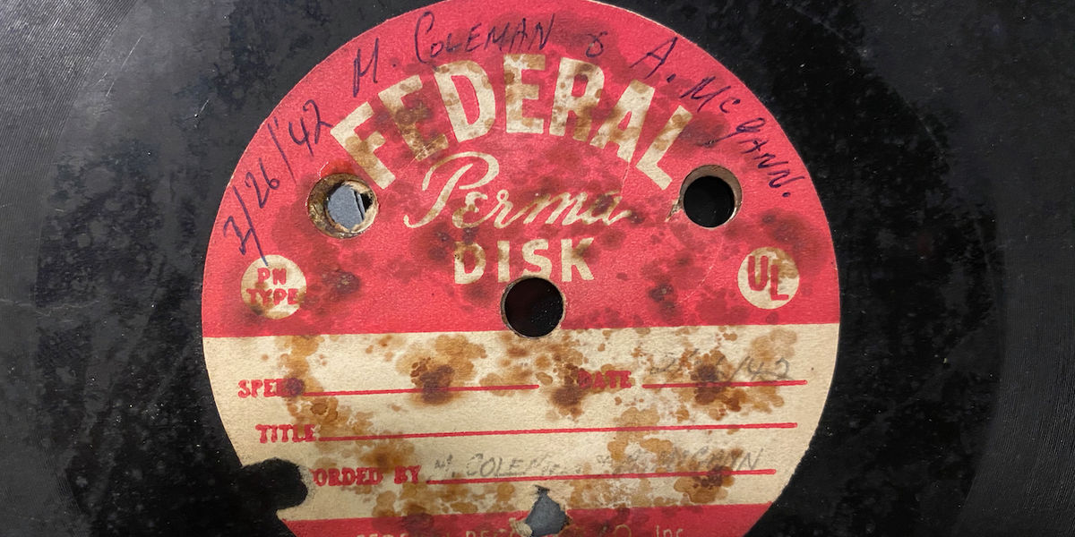Itma Coleman Obeirne Acetate Disc 26 2 1942